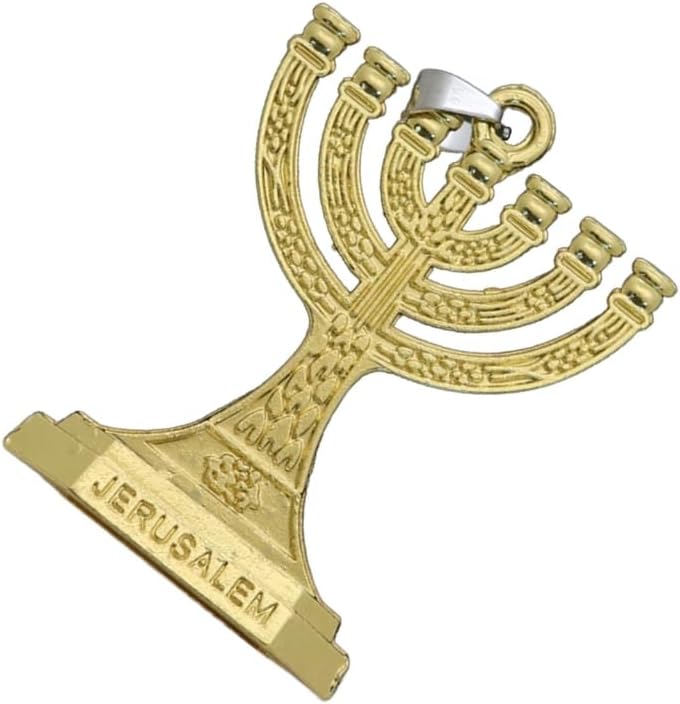 Traditional Menorah 7 Branch Jewish Candle Holder Keychain 12 Tribes Of Israel Jerusalem Temple Candlestick For Backpack 7 Branch Candle Holder