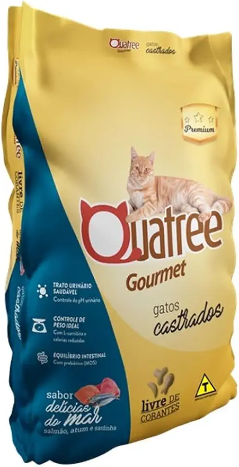 Quatree Gourmet Ração para Gatos Castrados Delicias Do Mar 3kg