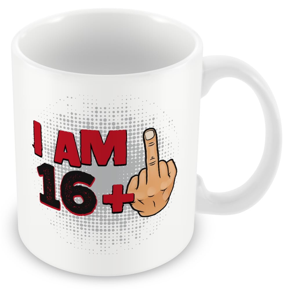 Funny 50th Birthday Mug – “I AM 49+1” Middle Finger Design – Bold Rude & Offensive 50th Gift – 11oz Ceramic Cup — image 1