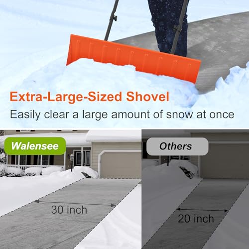 Walensee 30 Inch Metal Snow Shovel With Wheels For Driveway thumb #5