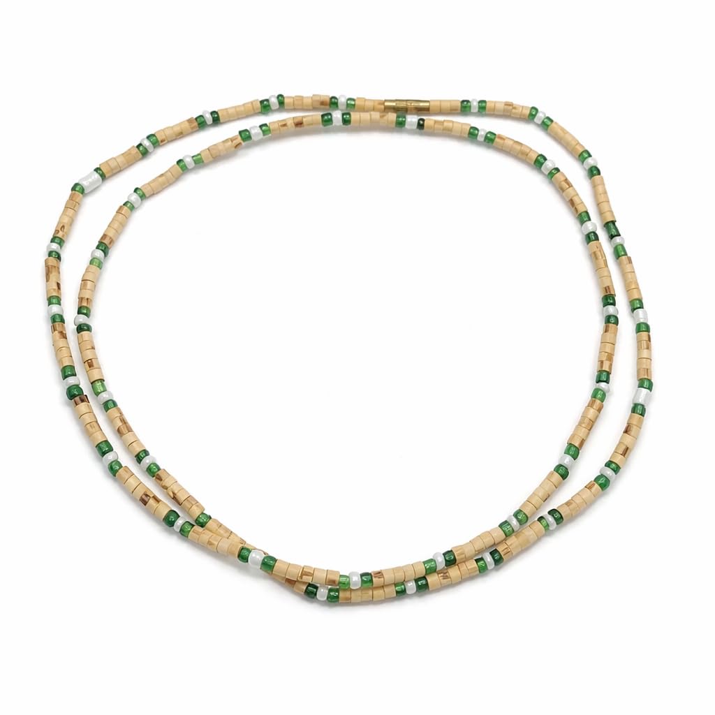 Tulsi Kanthi Mala 2 Round (39 CM) | Green & White Beads Tulsi Mala | Comfortable Neck Fit Kanthi Mala, Pooja & Spiritual Use | Lightweight Mala for Men & Women-image-15