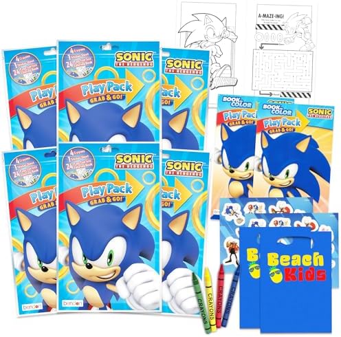 Sonic the Hedgehog Party Favors Activity Bundle - 6 Goodie Bags Stuffers image 4