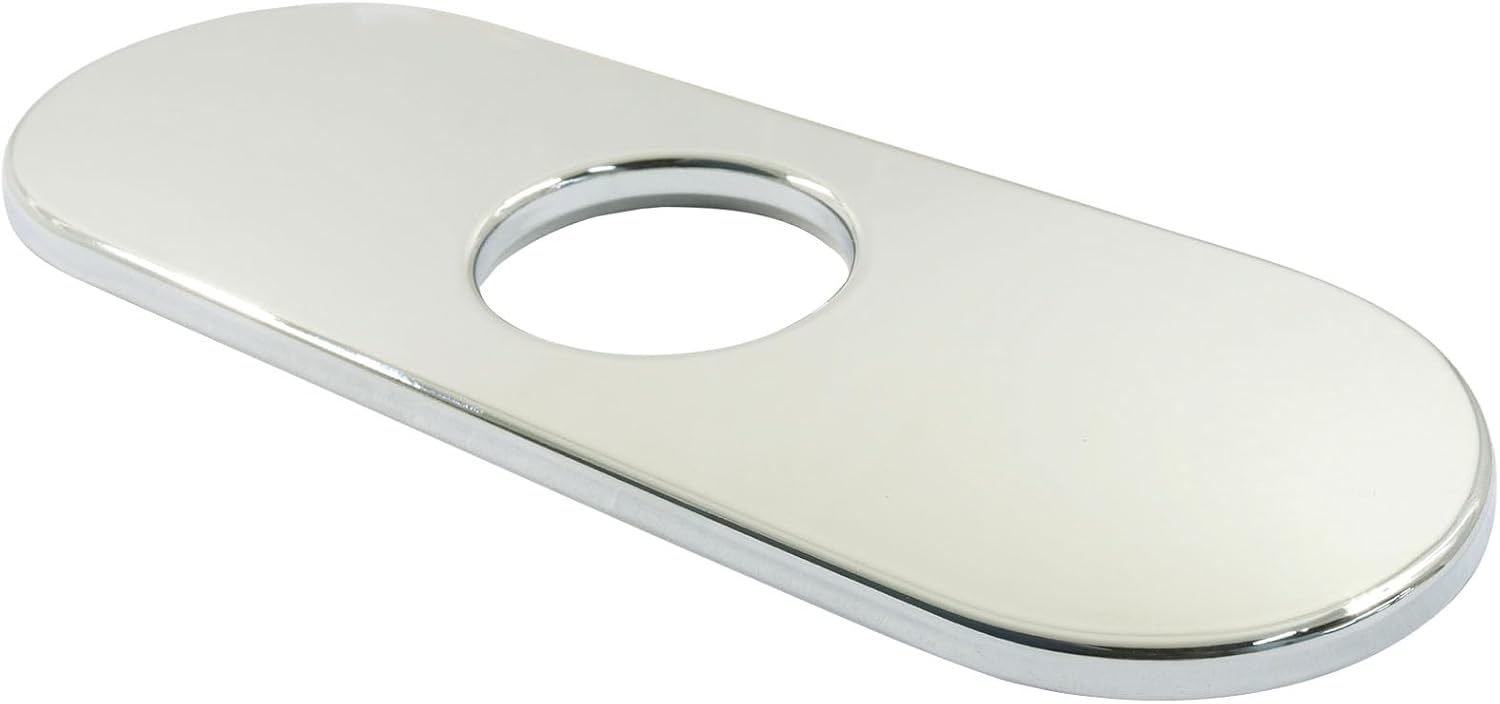 Hordion 6" Faucet Deck Plate, Stainless Steel Sink Cover Plate Escutcheon Fit for 1 Hole or 3 Hole 4 Inch Centerset Basins, Chrome
