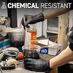 72HRS Black Nitrile Gloves, Disposable Gloves-6mil, Rubber/Latex Free, Gants Jetables, Gants Nitrile, Chemical Resistant