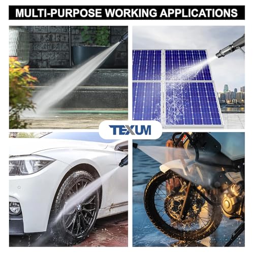 Image of TEXUM TX-75 Portable high Pressure Car Washer Machine for Washing car, Bike, Vehicles, 220 Bar Max Pressure and 2.5 KW Motor Power. (Updated Model)