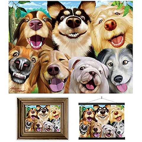 3D LiveLife Lenticular Wall Art Prints - Canine Selfie from Deluxebase. Unframed 3D Dog Poster. A perfect wall filler. Original artwork licensed from renowned artist, Michael Searle Cover