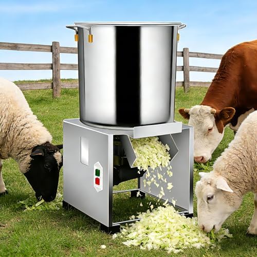 Professional 1200W Veggie Shredder & Grater - 3500 RPM Fast Slicer, Commercial Vegetable Chopper & Dicer for Home Cooking, Poultry Feed, Removable Stainless Steel Design