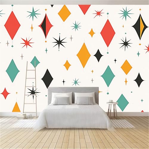 Papier peint photo géométriques rétro décoration murale 300x210