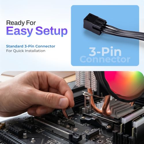 Image of EVM EnAero CPU Cooler Fan | 120mm | 1500 RPM | LED Lighting | Hydraulic Bearing | 3-Pin Connector | Low Noise Operation | Stable Cooling | Universal Intel & AMD Socket Support | 1 Year Warranty (R54)