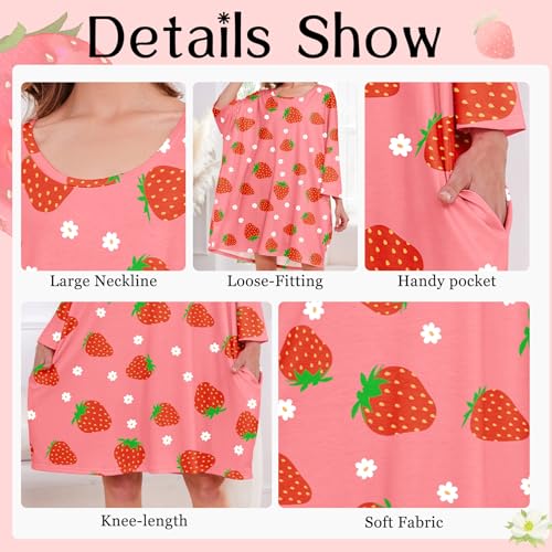 Zando Moo Moos for Women Nightgowns for Women Plus Size Mumus With Pockets Nightgowns & Sleepshirts Pajamas Fit S-5XL3