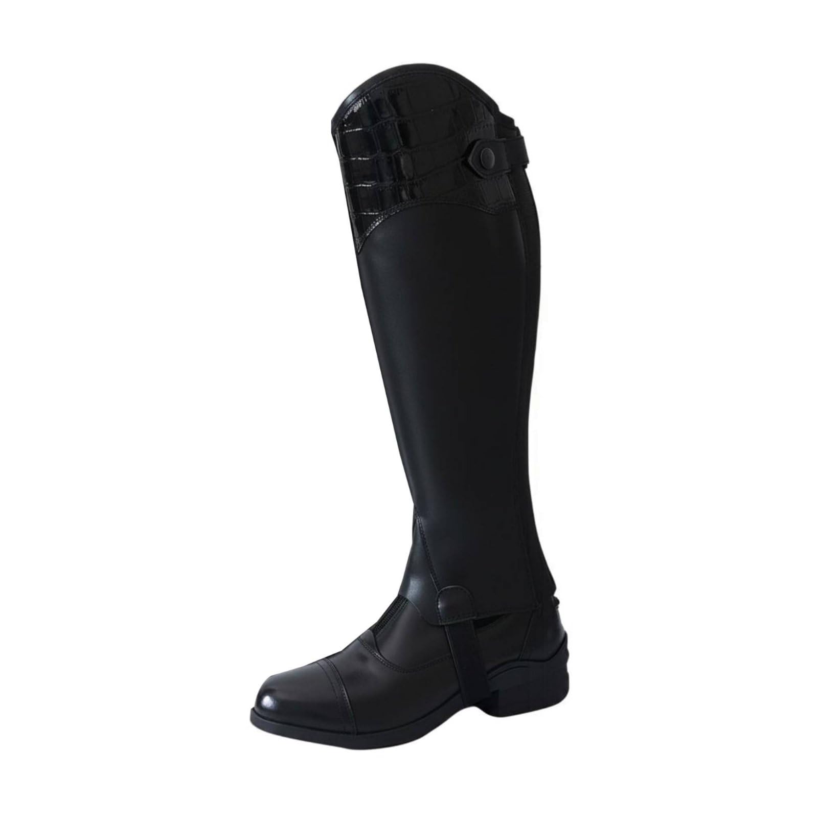 Paragambe Equestri Bambini Paragambe Stivali Mezza Gamba Protezioni Cavallo in Pelle Pu con Pannelli Elastici E Chiusura a Zip Adatti a Equitazione, Cl, Bambino