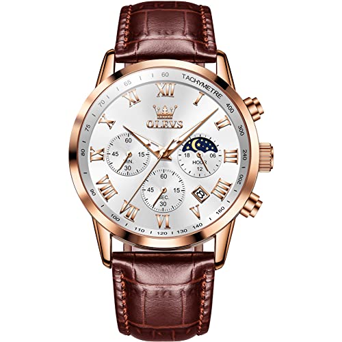 Montre lumineuse facile à lire pour homme avec bracelet en cuir noir classique