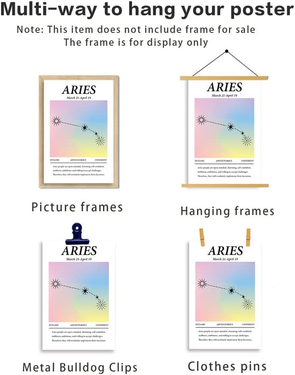 Miniatura 4 de Juego de 6 pósteres de arte de pared impresos en lienzo de doce constelaciones, decoración de pared de astrología, decoración estética de