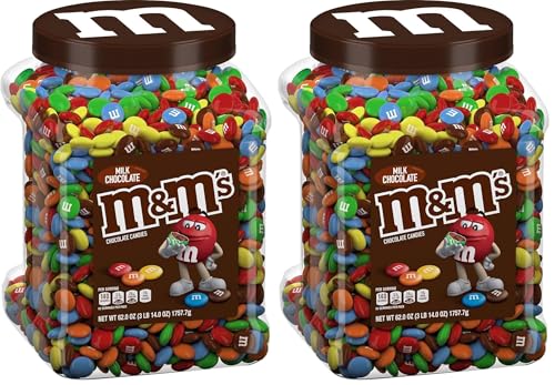 M&amp;M's Milk Chocolate Candies 3Lb 14oz Jar Limited (Pack of 2)