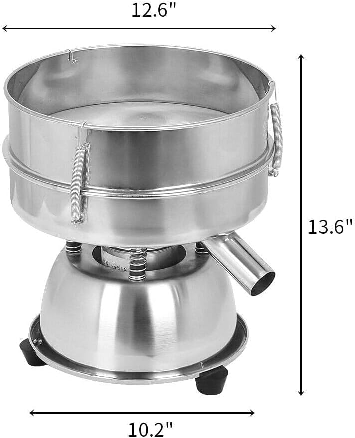 Miniatura 2 de Máquina tamiz vibratoria eléctrica automática, coctelera de tamiz con 2 pantallas (malla 40 y 60), para harina, arroz, frijol mungo, polvo