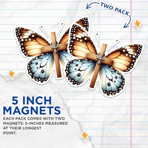 2 Imán Mariposa Cruz Cristiana 5 Pulg Premium miniatura 3