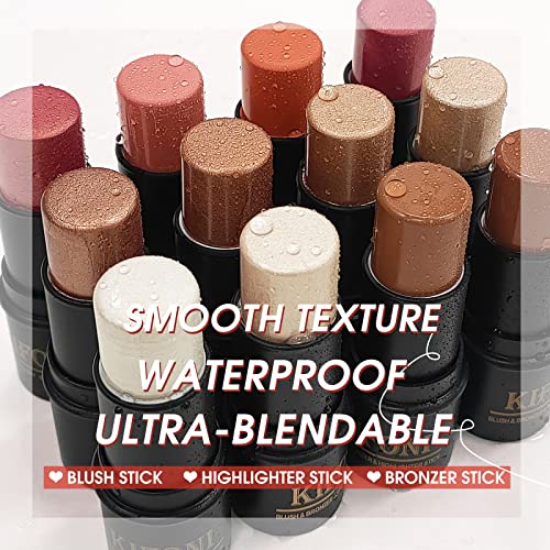 Lsxia 2Pcs Highlighter Stick Cream Contour Stick Makeup Kit, Shimmer Highlighter And Bronzer Stick Contour Wand, Water-Proof Long Lasting Smooth Face Brightens & Shades Contouring Stick Illuminator Makeup -Highlighter (#03 Champagne Gold #06 Silver) #TOP1