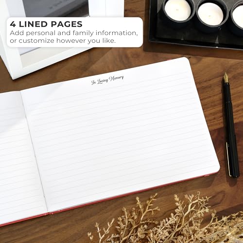 Image of Skyline Funeral Guest Book, Sign In Name & Address, Hardcover Wine Red