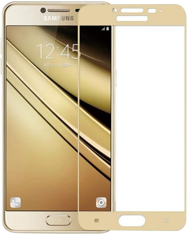 Galaxy C7 Screen Protector, Aohro Premium Tempered Glass Screen Protector Film for Samsung Galaxy C7 C7000 with 9H Hardness and Easy Bubble-Free Installation, Gold