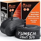 YunSCM 2Pcs 37-590 Engrosar 26 Pulgada cámaras de Aire 26x1 3/8 AV32mm Valve Compatible 26 Pulgadas Bicicleta cámaras de Aire 26x1 3-8 26 x 1 3/8