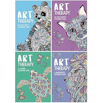Art Therapy Colouring Series 4 Books Collection Set