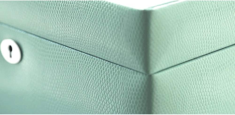 Organizer na Biżuterię Skórzane Pudełko Z Biżuterią Zamykane Organizer Lustro 2 Warstwy Gablota Bransoletki Etui do Przechowywania(B,29 * 22.2 * 12.5cm)