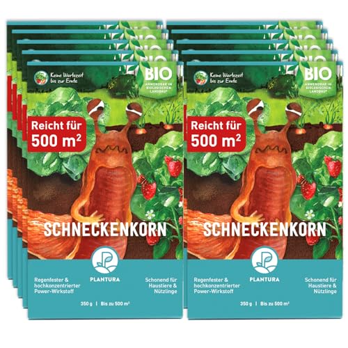 Plantura Bio-Schneckenkorn, regenfester Power-Wirkstoff, hochwirksame Schneckenbekämpfung an Obst Gemüse & Zierpflanzen, schonend für Haustiere, Vorteilspack: 3500 g für 5000 m²