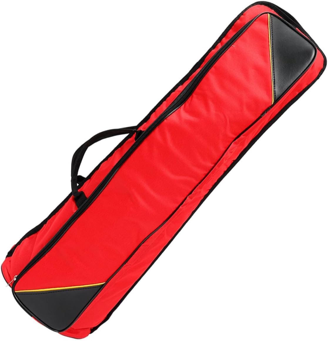 Waterproof Oxford Cloth Tenor Trombone Bag Red with Thickened Padding, Portable Instrument Storage Case for Musician Travel and Protection