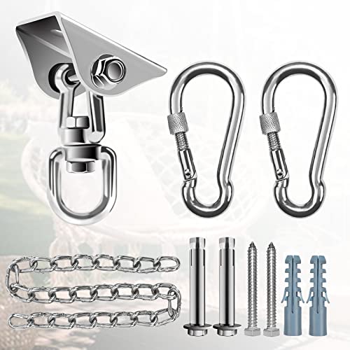 [LOSCHEN] Hamaca kit colgante con cadena de swing, 304 acero inoxidable 360 ° giratorio suspensión de columpio conjunto Cover