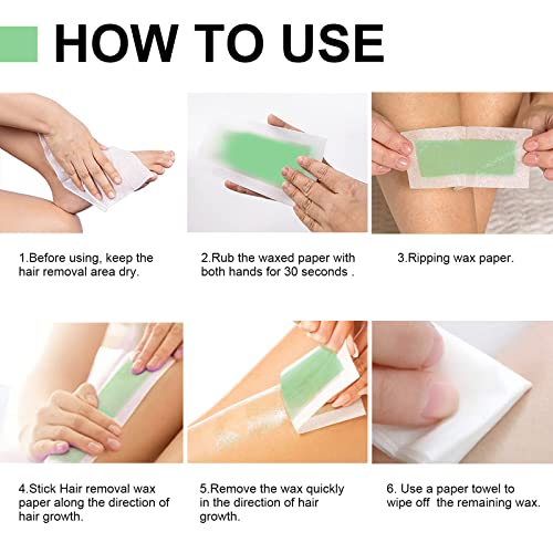 Wax Strips-Wax Strips For Hair, Facial Hair Removal For Women, Facial Body Wax Strips For Men Women At Home Waxing Kit With 40 Face Wax Strips (20 Double Sides)+ 4 Wax-Removing Wipes #TOP5