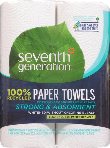 Image of Seventh Generation Paper Towels, 100% Recycled Paper, 2-ply, 2 Rolls (Packaging May Vary) (Pack of 2)