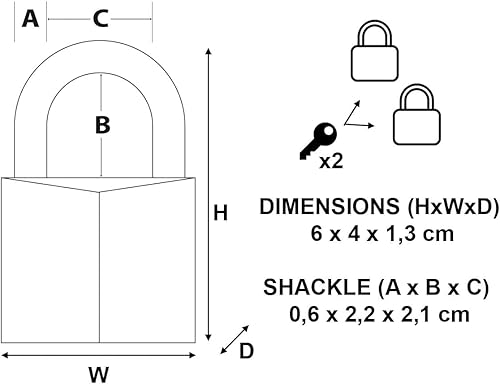 Miniatura 9 de Master Lock candado con llave de latón macizo con cuerpo ancho de 1-916 y grillete de 78 pulgadas, 140Q