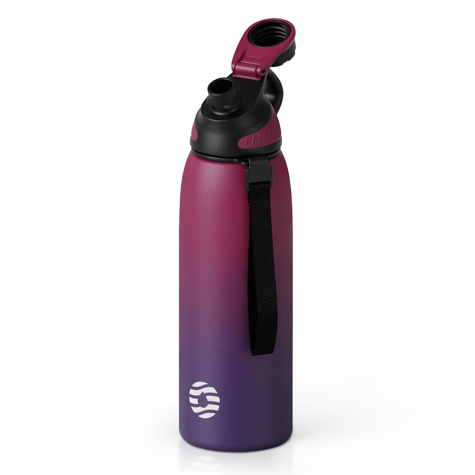 32oz Stainless Steel Insulated Water Bottle No Straw Spout Lid