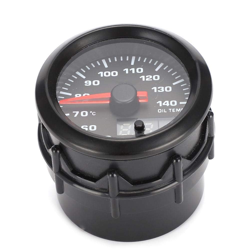 Aramox Jauge de température d'huile ABS 2in 52mm indicateur de température d'huile de voiture LED 7 couleurs avec capteur