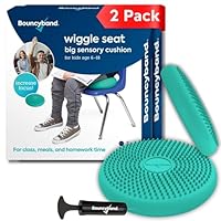Bouncyband 2Pcs Sensory Core Balance Wobble Cushion Physio - Air Stability Inflatable Balance Disc for Chair & Floor - Green Balance Cusion Sensory Wiggle Seat By Playlearn (27cm)