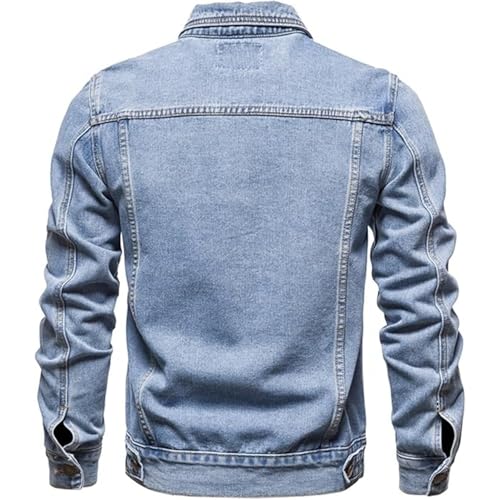 Maiyifu-GJ Mens Distressed Denim Jacket Casual Slim Fit Jean Jacket Button Front Washed Jean Trucker Jacket3