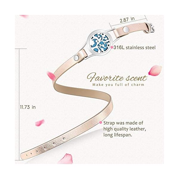 Jack & Rose for Women, Essential Oil Diffuser Bracelet, Tree of Life Jewelry Aromatherapy Bracelets Leather Band with 8 Color Felt Pads, Gifts for Daughter, Girl, Mom, Sister