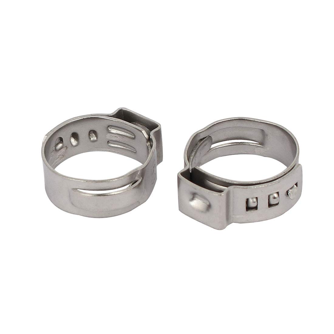 Aexit 12.8mm-15.3mm 304 Clamps Stainless Steel Adjustable Cable Pipe Tight Hose Strap Clamps Clamps 10pcs