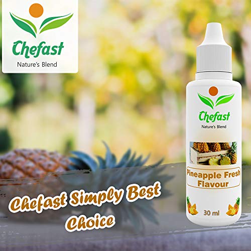 Image of Chefast Pineapple Fresh Flavour Baking Essence for Cake, Ice-Cream, Chocolates, Milkshakes- 30ML ( Use 2-3 Drops Essence for 250 Grm Cake)