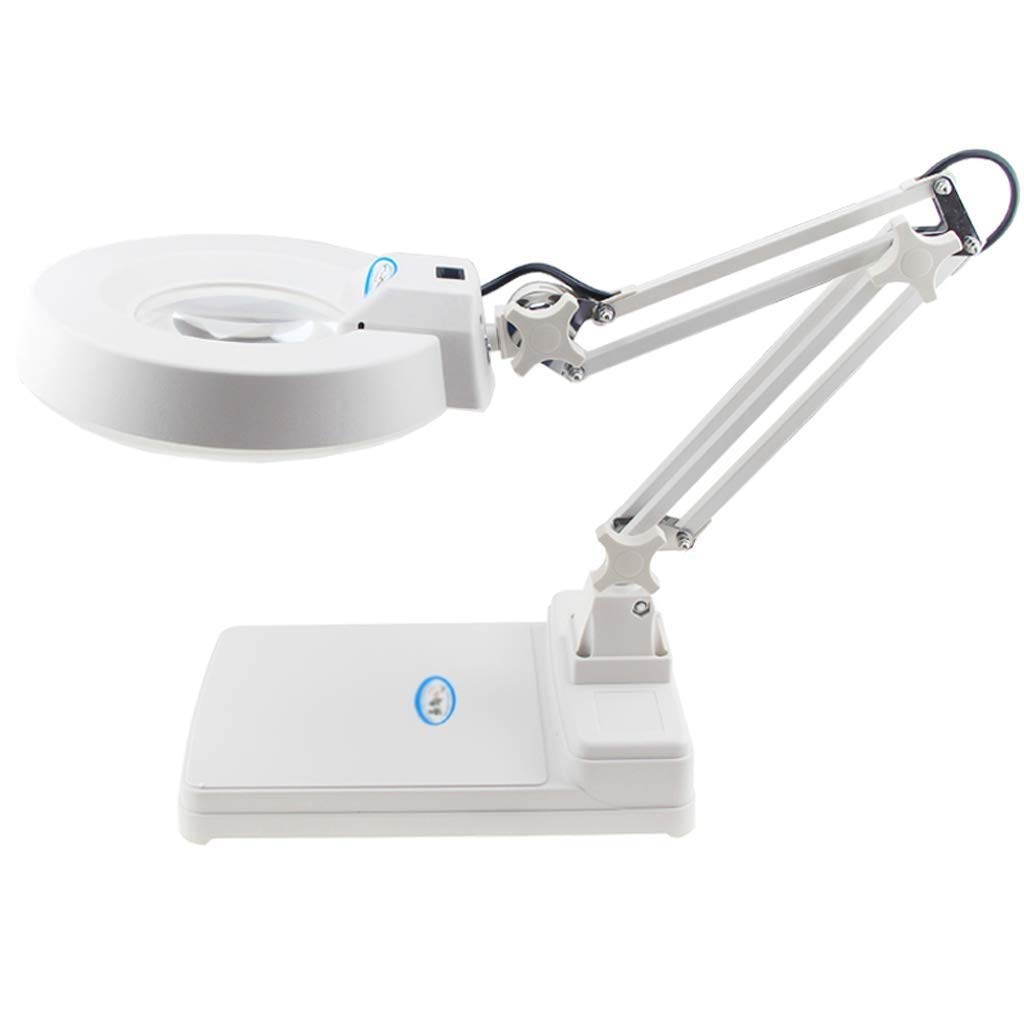 SaryEdge Desktop Magnifying Glass - LED Desk Lamp with Electronic Maintenance Inspection High Magnification Old Reading Micro-carving Beauty Lamp Magnifier,