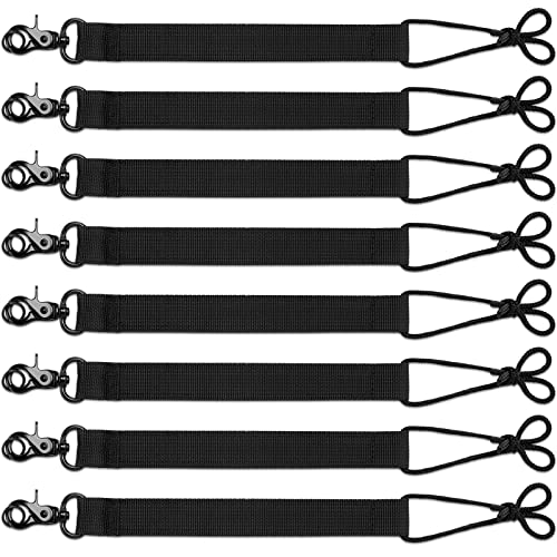 4 Pcs Snowboard Leash Cord Snowboarding Short Leash with Key Ring for Men Women Snowboarding, Black