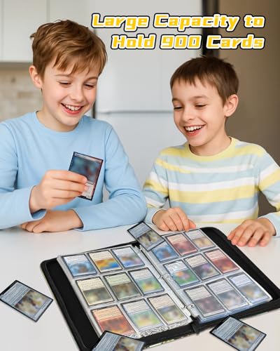 Image of for 9 Pocket Card Binder for MTG, TCG, Game Cards Holds 900 Cards - Large Capacity Trading Card Collection Album Folder with Zipper for Men Boys Teens Sun Design for Sports Card