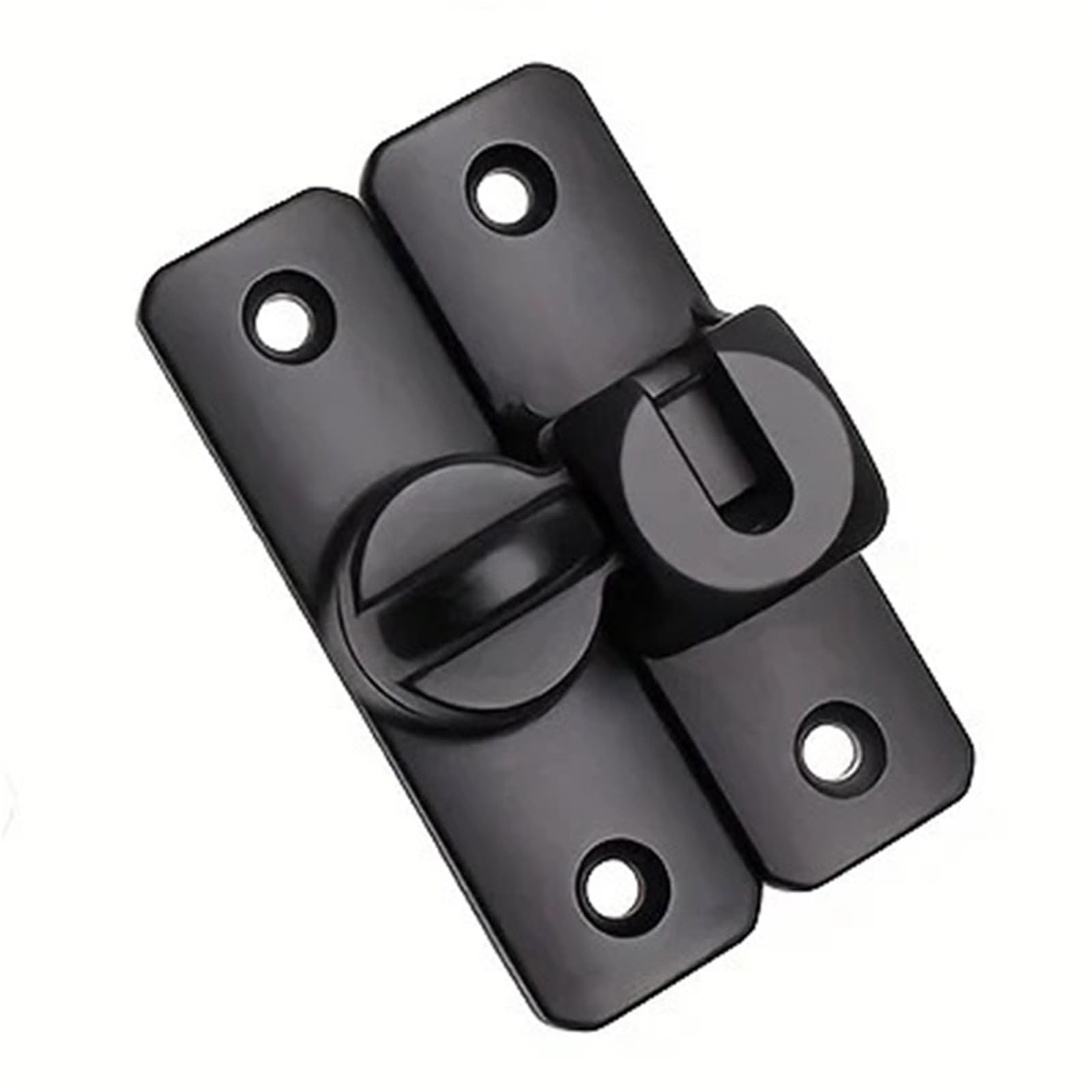 2PCS Door Lock Latch Bolts Home Security Heavy-Duty Zinc Alloy 90 180 Degree Sliding for Interior(Black)