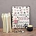 PLITI Dog Lover Book Sleeve Coffee Lover Gift Dog Mom Gift All I Need is Coffee and My Dog Book Cover (Need Coffee Dog BS)