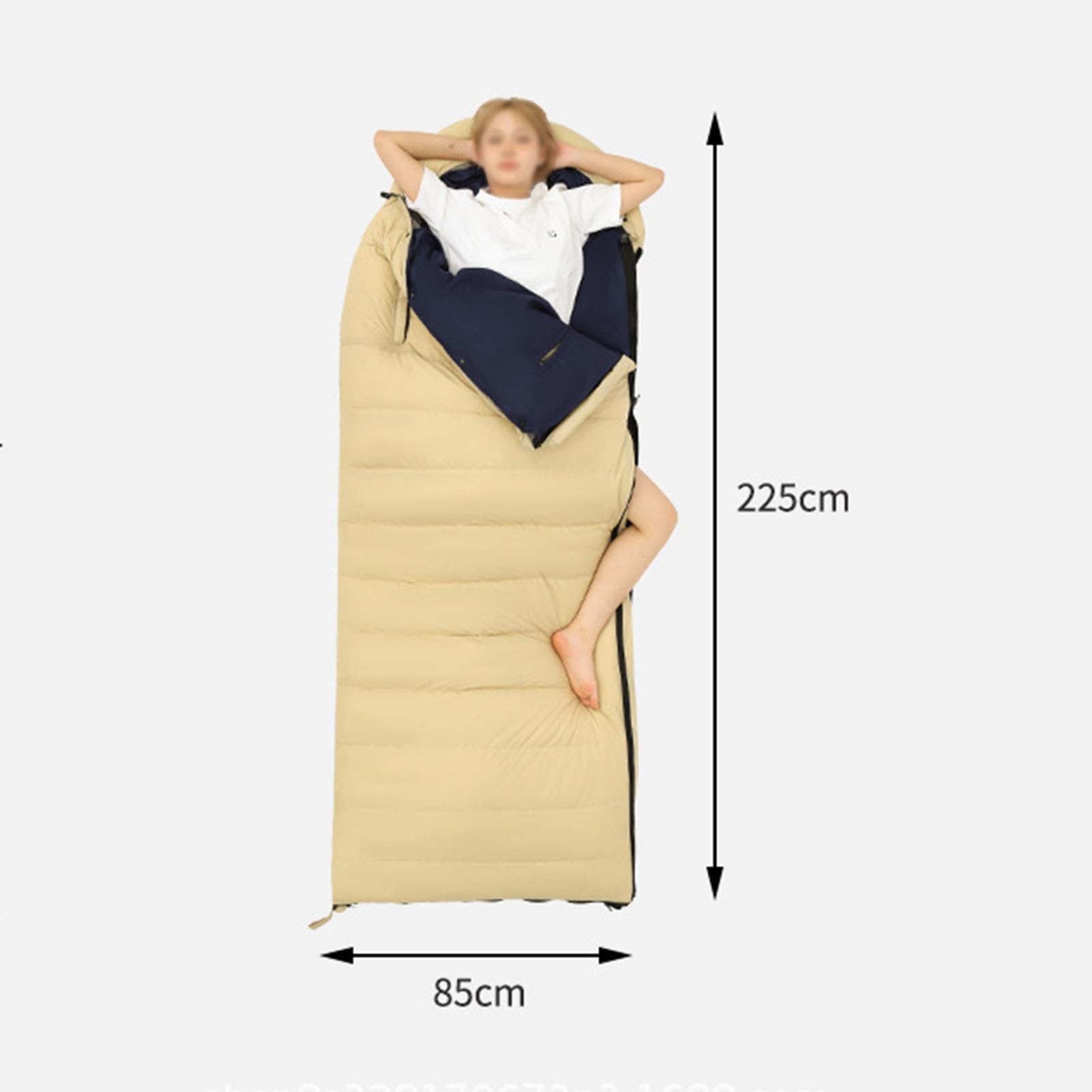 Saco de Dormir for Acampar, Sacos de Dormir livianos y portátiles con Orificios for los Brazos y Almohada Que se Pueden unir for Dos Personas, Impermeable y cálido, Adecuado for Adultos