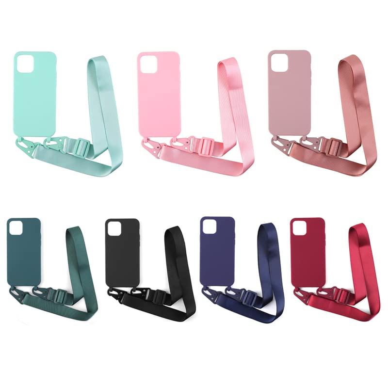 WenBaby Custodia Con Cordino Per IPhone 16 - TPU Morbido Verde Scuro - Cover Con Tracolla Regolabile E Rimovibile