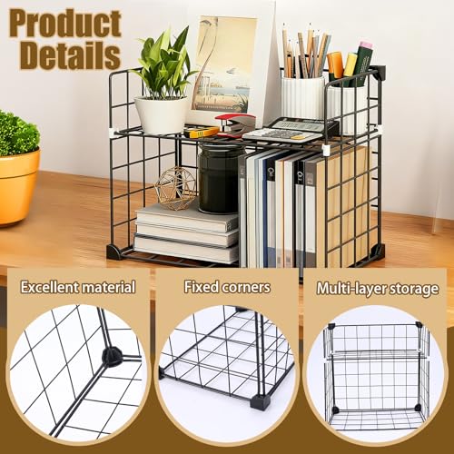ZoeQide Büro Organizer Schreibtisch – Stabiler, 2-stöckiger Schreibtisch Organizer und Desk Organizer für maximale Ordnung & Übersicht, ideal für Büro, Homeoffice & Arbeitszimmer