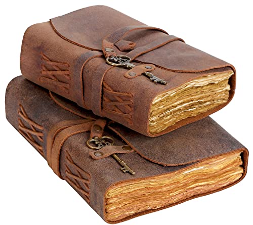Leather Heritage Vintage Leather Journal Antique Leather Bound Journal Key Journal For Women And Men Handmade Deckle Edge Vintage Paper Vintage Sketchbook Book Of Shadows Drawing Book Girimoire Journal 7X5 Inch #TOP2