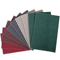 PMIQSA 10er Schleifvlies Pads 150x230mm Set, Schleifvliesmatte 5 Körnung 400/600/800/1000/2500, für Metall Holz Edelstahl SchleifenPolieren, Reinigungsvlies
