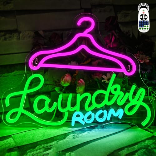 Image of Laundry Room Neon Sign Wall Decor, Neon Sign Light for Wall, Neon Wall Decor, Led for Home Laundromat Wash Room Shower Room Gift